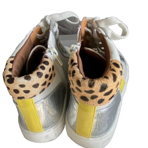 DV Dolce Vita Women's Alvira Lace-Up High-Top Sneakers White Leopard Size 6 - Picture 8 of 8